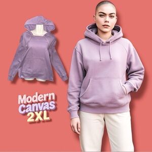Modern Canvas Hoodie Lilac Purple Women’s 2XL Relaxed Fit Everyday Comfort